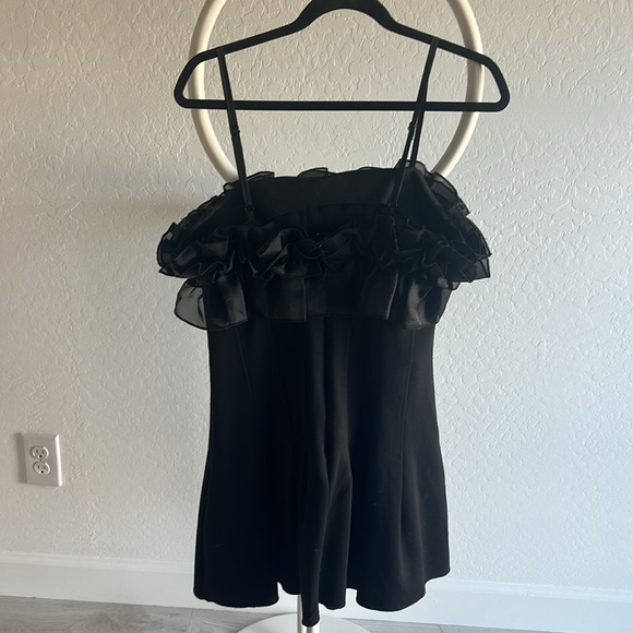 Black ruffle mini dress - Picture 4 of 4